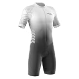VOXCAUTQ Triathlon Anzug Herren, Trisuit Einteiler, Einteiliges Radtrikot, Gepolstert, Polyester, L, Typ-10