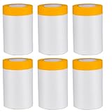 JSMTKJ 6 Rollen Abdeckfolie Klebeband mit Folie 55cm*20M...
