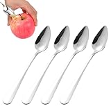 SOGHO 4 Pcs Edelstahl Obstlöffel, Grapefruitlöffel, Kiwilöffel, Dessertschaufel, Salatschaufel, Eisportionierer, Spülmaschinenfest, Modern Klassisch