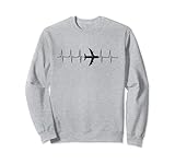 Flugzeug Pilot Shirt Pilot Herzschlag Fliegen Geschenk Männer Frauen Sweatshirt