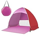 DYXIA Pop-Up-Strandzelt für 2–5 Personen, UPF 50+ UV-Sonnenschutz, automatisches, sofort tragbares Strandzelt, Sonnenschutz mit vorderem erweiterten Raum, Outdoor-Pop-Up-Zelt für die Familie