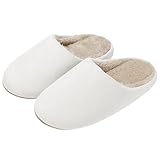 PAMEILA Hausschuhe Damen Herren Winter Plüsch Pantoffeln Warm Filzpantoffeln Frauen Pantoletten Bequeme Slippers Unisex, Beige 38/39 EU