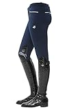 SPOOKS Damen Reithose Kniebesatz, Damenreithose Reithosen Turnierreithose Kniebesatzreithose Reiterhosen - Ricarda Knee Grip, Navy L