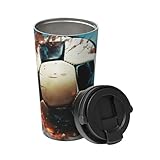 A football floating in space Travel Coffee Mug Spill Proof Spill Proof Coffee Mug with Lid Insulated Coffee Tumbler Portable Thermal Mug Leak Proof Reusable Travel Coffee Cup for Hot and Cold