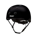 Melon »Closed Eyes« Leichter und Cooler Fahrradhelm für Damen, Herren und Kinder mit maximalem Schutz Größe M-L (52-58 cm) schwarz Einfarbig