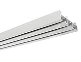 Gardinia Flächenvorhangschiene 3-läufig, Vorhangschiene für Wand- oder Deckenmontage, Für Schiebegardine/Schiebevorhang, Serie Atlanta, Aluminium, 160 cm, Weiß
