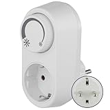 REV Steckdosendimmer – Dimmer für LED, Glüh- & Hochvolt-Halogenlampen - einfache Plug & Play Lösung mit Ein/Aus-Drehschalter & erhöhtem Berührungsschutz, weiß