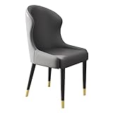 MEHWSAR Moderner Schreibtischstuhl, gepolsterte Esszimmerstühle, Akzent-Sessel, Schminkstuhl, Beistellstühle, ergonomische Lederstühle mit bequemem, dickem Kissen und Rückenlehne(Grey)