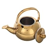 LIGIGWASH Edelstahl Teekessel mit Siebeinsatz Dicker Griff für Komfortables Ausgießen Kompatibel mit Gas Induktions Elektroherden Vielseitiger Wasserkocher für Tee und Kaffee Einfache
