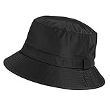 Comhats Regenhut Unisex für Damen Herren Wasserdichter Bucket hat Faltbar Eimerhut Strand Surfen Angeln UPF50 Breite Krempe Sonnenhut Schwarz