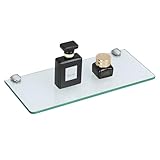 SAYAYO Glasregal Badezimmer, Badregal Duschablage Glasablage mit 6MM Dicke Rechteck Regal Glas Badregal 30cm für Badezimmer, Schlafzimmer, Küche, Büro, EGBL1010R-M6-300-C-FBA