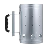 TOYANDONA Outdoor Grill Anzündkamin aus Stahl mit Hitzebeständigem Kunststoffgriff Tragbarer Holzkohleofen für BBQ Kamin zum Schnellen und Geruchlosen Anzünden Terrasse und Garten