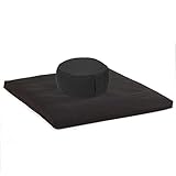 Medi-Set Basic I: Meditationskissen RONDO BASIC (Dinkel) und Meditationsmatte ZABUTON BASIC, schwarz, Meditationszubehör, Meditationsset, Meditationsunterlage 80 x 80cm