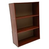 USHOBE 3 Bücherregal Büroregale Bürobedarf Lagerregal für zu Hause einfaches Ablagefach mehrschichtiges Lagerregal Kleinigkeiten-Organizer Buchhalter hölzern Holz Boden