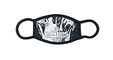 Dilara Maske Totenkopf Skull mit Aufdruck in Schwarz aus Baumwolle - Stoffmaske mit Totenkopf halb Gesicht Motiv hergestellt (Totenkopf Skull)