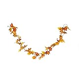 HEITMANN DECO Herbstgirlande mit Ahornblättern – 180 cm Deko-Girlande in Gelb & Orange für Fenster, Tisch & Treppe