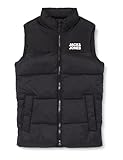 JACK&JONES JUNIOR Jungen JJETOBY Bodywarmer Collar SN JNR Jacke, Black/Print:White Jack & Jones Logo ON Chest, 176