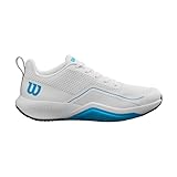 Wilson Herren Rush PRO LITE Tennisschuh, White/Atomic Blue/Navy Blazer, 42 2/3 EU