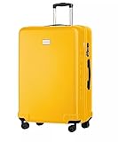 PUCCINI Polycarbonat Koffer Panama Hartschalenkoffer Trolley Leicht Reisekoffer mit Zwillingsrollen TSA-Kombinationsschloss M-L-XL (Gelb, L)