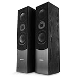 Bennett & Ross Radiant 3-Wege HiFi Standlautsprecher Paar (350W RMS, 6,5' Tieftöner, 6,5' Mitteltöner, 1' Hochtöner, Bassreflex-Konstruktion, Maserung in Holzoptik) schwarz