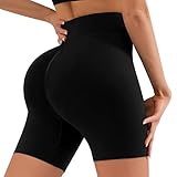 YADIFEN Radlerhose Damen Kurze Sporthose Leggings Damen Unterwäsche Scrunch Butt Sport Short Unter Kleid Rock Anti Scheuern Damen Shorts Unterhosen, Bequem hohe Taille Boxershorts Hotpants,Schwarz,S