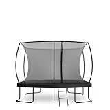 Zero Gravity Trampolin Outdoor oval, TÜV GS geprüft, Komplettset inkl. Leiter, Aufbauvideo, Outdoor Trampolin für Kinder & Erwachsene mit innenliegendem Sicherheitsnetz (305x213cm / Black)