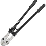 TECPO Bolzenschneider Chrom-Vanadium-Stahl mit 12mm Schneidleistung, Bolzenschere mit gehärteten Backen - Zum Schneiden von Metallstangen, Schrauben, Schlössern, Nieten, Vorhängeschloss (600mm)