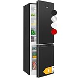 Bomann® Kühlschrank mit Gefrierfach | Energieklasse E | 143cm | Kühl Gefrierkombination leise 39 dB | 3 Ablagen & 3 Schubladen | Türanschlag wechselbar | 175L Kühlgefrierkombi | KG 320.2 schwarz