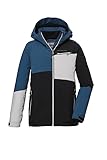 killtec Jungen Funktionsjacke mit Kapuze und Schneefang/Outdoorjacke ist wasserdicht KOW 161 BYS JCKT, schwarz blau, 152, 40917-000