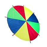 DECORNIJIA Buntes Schwungtuch Fallschirmspiel für Kindergarten Outdoor Teamtraining Motorikförderung und Kooperationsspielzeug