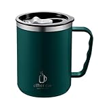 Xasbseulk Isolierter Kaffeebecher, 500 ml Reisebecher, Becher mit Deckel und Griff, tragbarer isolierter Sportbecher, Kaffeebecher für Tee, heißen Kakao, kaltes Getränk, Eisgetränke