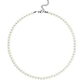 Duriya Damen Perlenkette mit schimmernden Perlenimitaten Kurze Runde mit 6–12 mm Perfekte Hochzeit Braut Schmuck Accessoires für jeden Anlass 6mm Standardverpackung