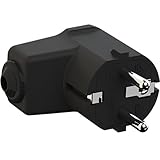 BACHMANN Montage-Winkelstecker schwarz, CEE 7/7 2-polig mit Schutzkontakt