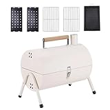 Holzkohle Fass Grill,Camping Grill Mit Räucherfunktion | Rutschfeste Antihaft-Grillfass Für Zuhause, Camping, Terrasse, Garten, Balkon, Picknick Und Outdoor
