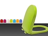 Toilettensitz, D-Form, sanft schließend, mit Schnellverschluss, robuster Deckel aus PP-Material, Standard-Größe, einfache Reinigung, Grasgrün