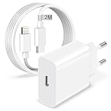 iPhone Ladegerät mit iPhone Ladekabel Original Apple MFi Zertifiziert,20W iPhone Schnellladegerät USB C Netzteil iPhone Stecker USB C iPhone Charger mit Schnellladekabel für iPhone 14 13 12 11 Pro Max