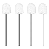 WC-Bürste, 4 Stück, WC-Bürsten mit Edelstahlgriff, Stehende Edelstahl-WC-Bürsten für Badezimmer, Toilette, Ergonomisch, Elegant, Langlebig (Weiß)