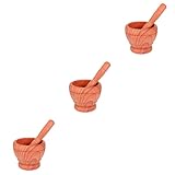 3 Sätze Kaffeestößel Crush Stampfer Topf Tee Molcajete Can Crusher Bowl Stampfer Kunststoff mit Mahlwerk Cm Holz Gewürze Küchenpasten Pille Easy Harz Fleischwolf Holz Pestos