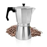 ACTIV CUISINE Espressokocher 14 Tassen aus Aluminium, Espressokanne Espresso Mokka Maker Mokkakanne italienische Kaffeekocher mit transparenter Deckel, nicht für Induktion, 700 ml