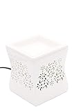 Candle-Brothers elektrische Duftlampe für Zuhause | Duftlampe Nata | Aromalampe für Duftwachs | Raumduft Elektrisch | Weiße Duftlampe aus Keramik | Lampe für Büro, Schlafzimmer, Yoga