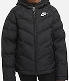 Nike Unisex Kids Hooded Jacket Sportswear, Black/Black/White, DX1264-013, M
