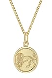 trendor Kinder Sternzeichen Löwe Gold 333 mit vergoldeter Kette 28468-08-40 40 cm