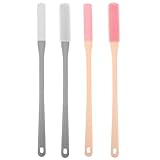 WOONEKY 4 Stück Fußbürste mit Langem Griff Silikon Duschbürste Zehenreinigungsbürste Weiche Peelingbürste für Senioren und Tägliche Fußpflege