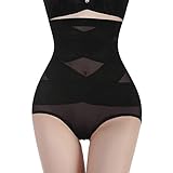 Frauen Body Shaper Hüfte Bauch Höschen Hohe Taille Unterwäsche Miederhose Bauch Weg (Black, XXXL)