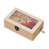 FUTUREORYY Weihnachtliche Handkurbelte Spieluhr Manuelle Melodiebox als Schreibtisch Deko Langlebige Weihnachtsmusikbox für Geschenk und Wohndekor