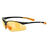 uvex sportstyle 223 - Sportbrille für Damen und Herren - verspiegelt - druckfreier & perfekter Halt - black orange/orange - one size