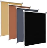 bobodeco Verdunklungsrollo ohne Bohren & mit Bohren, Verdunkelungsrollo Klemmfix, Schwarz 50x150cm (BxH), Thermorollo Sichtschutz und Sonnenchutz, Rollos Hitzeschutz für Fenster & Tür