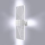 LongZYU Wandleuchte Innen 7W, Wandlampe Up Down Wandbeleuchtung 3000K, Wandleuchte, Acry LED Wandlampe 27cm, für Flur Wohnzimmer Schlafzimmer und Andere Innenszenen, Kaltweißes Licht