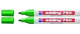 edding Lackmarker 750 Industrie, 2-4 mm (2er Pack, Grün)