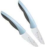 LETTO & TAILOR Kindermesser 2-teiliges Küchenmesser-Set zum Schneiden Haie Blau grau, Edelstahl, Perfekte Geschenke für Weinachten Geburtstag